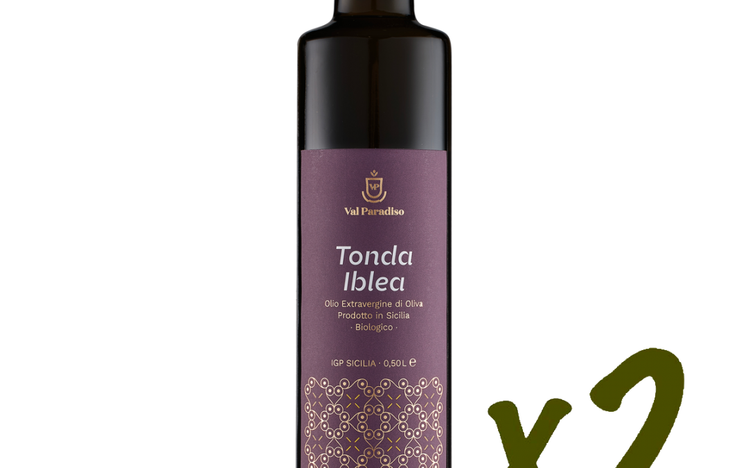 Monovarietale “Tonda Iblea” – Olio Extravergine di oliva Biologico IGP SICILIA – 1 litro (2 bottiglie da 0,50 litri)