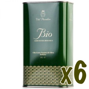 6 x Olio di oliva Extravergine Biologico Val Paradiso – 6 litri (6 lattine da 1 litro)
