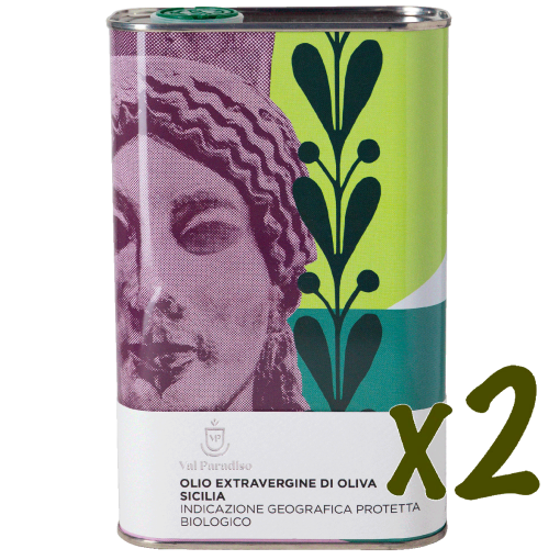 Vendita olio di oliva extravergine Biologico IGP di Sicilia - Un progetto speciale "Agrigento Capitale della Cultura" - 2 LATTE da 1 LITRO